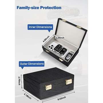 Samfolk Faraday Box & 2 Pack Faraday Bag, Faraday Cage Key Fob Protector, Signal Blocking Box Faraday Key Fob Protector Anti Theft Faraday Pouch for Car Keys Keyless Entry Car Key Protector