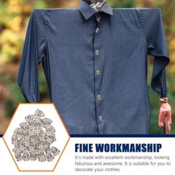 50 Halloween Wooden Sewing Buttons - Skull Design