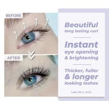 MIYA LASH 2 in 1 Lash Lift & Brow Lamination Kit | Instant Fuller Eyebrows, Eyelashes | Salon Result lasts 8 weeks | Professional LVL, Perm, Laminate with Silicone Shields, Lash Picks