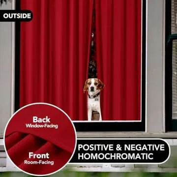 Deconovo Blackout Curtains for Bedroom - Room Darkening Thermal Insulated Window Curtains - Noise Reducing, Energy Efficient Rod Pocket Drapes for Living Room & Nursery, Red, 42W x 84L Inch