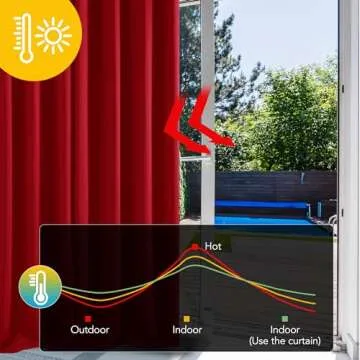 Deconovo Blackout Curtains for Bedroom - Room Darkening Thermal Insulated Window Curtains - Noise Reducing, Energy Efficient Rod Pocket Drapes for Living Room & Nursery, Red, 42W x 84L Inch