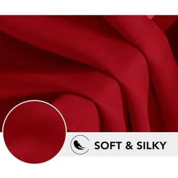 Deconovo Blackout Curtains for Bedroom - Room Darkening Thermal Insulated Window Curtains - Noise Reducing, Energy Efficient Rod Pocket Drapes for Living Room & Nursery, Red, 42W x 84L Inch