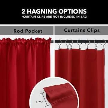 Deconovo Blackout Curtains for Bedroom - Room Darkening Thermal Insulated Window Curtains - Noise Reducing, Energy Efficient Rod Pocket Drapes for Living Room & Nursery, Red, 42W x 84L Inch