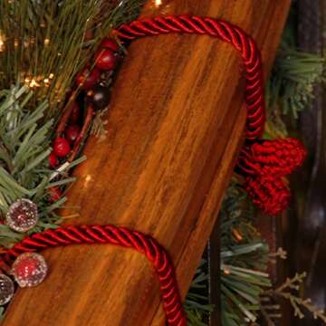 Haute Decor Decorative Garland Twist Ties, 6 Pack, 20 inches (Red) - Hang Garland, Lights, Decoratio...