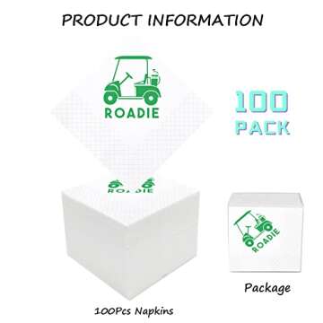 Geloar Golf Cocktail Napkins, 100 Pack Par-Fect Together Golf Themed Paper Cocktail Beverage Napkins for Wedding Rehearsal Dinner Bridal Shower Engagement 2-Ply, 5x5 Inches (Golf Cart Roadie Napkins)