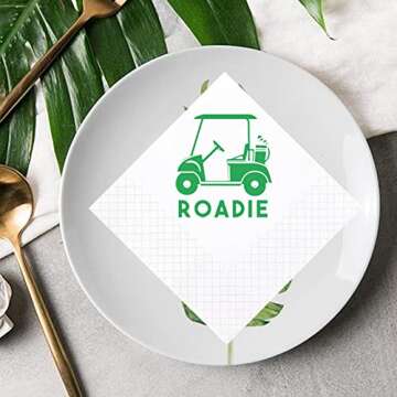 Geloar Golf Cocktail Napkins, 100 Pack Par-Fect Together Golf Themed Paper Cocktail Beverage Napkins for Wedding Rehearsal Dinner Bridal Shower Engagement 2-Ply, 5x5 Inches (Golf Cart Roadie Napkins)