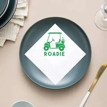 Geloar Golf Cocktail Napkins, 100 Pack Par-Fect Together Golf Themed Paper Cocktail Beverage Napkins for Wedding Rehearsal Dinner Bridal Shower Engagement 2-Ply, 5x5 Inches (Golf Cart Roadie Napkins)