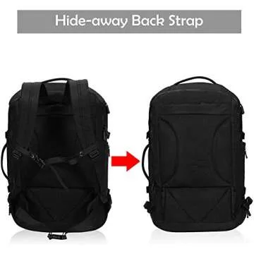 Hynes Eagle 45L Travel Backpack Flight Approved Carry on Backpack Weekender Cabin Hand Luggage Black