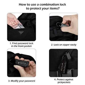 Hynes Eagle 45L Travel Backpack Flight Approved Carry on Backpack Weekender Cabin Hand Luggage Black