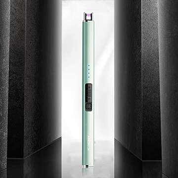 ARECTECH Electric Candle Lighter with Type-C Cable Birthday Gift for Man Women Wife Rechargeable Plasma Arc Lighters for Candle Camping Kitchen Stove Green