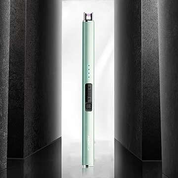 ARECTECH Electric Candle Lighter with Type-C Cable Birthday Gift for Man Women Wife Rechargeable Plasma Arc Lighters for Candle Camping Kitchen Stove Green