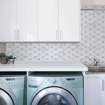 STICKGOO 10 Sheets Peel and Stick Backsplash, Calacatta Stick on Aluminum Composite Tiles Stikers, Self Adhesive Mixed Glass Backsplash for Kitchen, Bathroom, Fireplace, RV