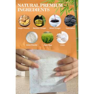 TEWEAE Foot Pads, Ginger Foot Pads, Natural Ginger Powder Bamboo Vinegar Foot Patches 20 Packs.