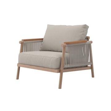 Acanva Modern All-Weather Aluminum Outdoor Patio Sofa with Thick Cushions, Olefin Fabric Sunroom Bac...