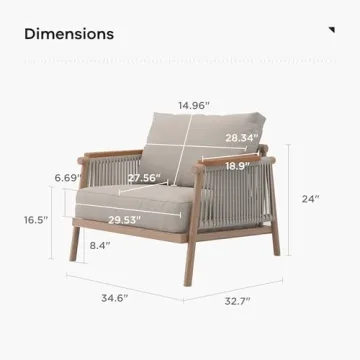 Stylish Acanva Aluminum Patio Sofa for All Weather