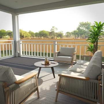 Stylish Acanva Aluminum Patio Sofa for All Weather