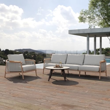 Stylish Acanva Aluminum Patio Sofa for All Weather