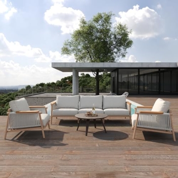 Stylish Acanva Aluminum Patio Sofa for All Weather