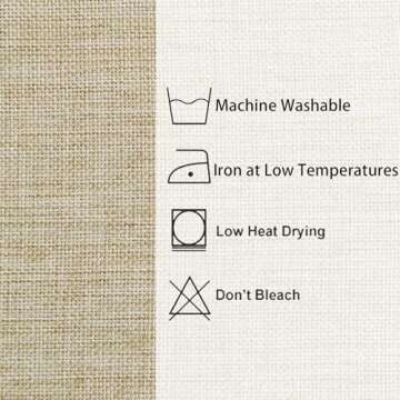 Hiasan Faux Linen Rectangle Tablecloth - Wrinkle and Stain Resistant Washable Table Cloth for Kitchen Dining Room Holiday Table Cover for Party Dinner, Beige, 54 x 108 Inch