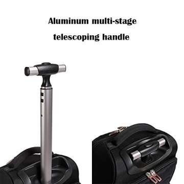 SKYMOVE 19 inches Wheeled Rolling Backpack for Business Men Women Adults College Computer Laptop Books Travel Carry-on Bag, Black