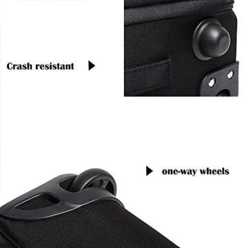 SKYMOVE 19 inches Wheeled Rolling Backpack for Business Men Women Adults College Computer Laptop Books Travel Carry-on Bag, Black