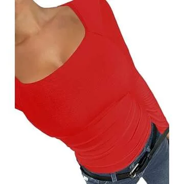 Afibi Women's Stylish Ribbed Long Sleeve T-Shirt