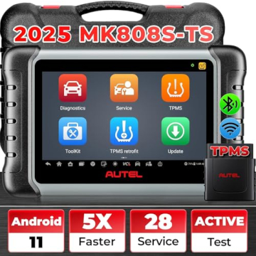 Autel MaxiCOM MK808S-TS Bidirectional Scanner: 2025 All-in-one TPMS Tool with Active Test, Android 1...