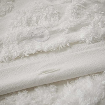 Madison Park Tufted Chenille 100% Cotton Duvet- Modern Luxe All Season Comforter Cover Bed Set with Matching Shams, King/Cal King(104"x92"), Damask Off White 3 Piece