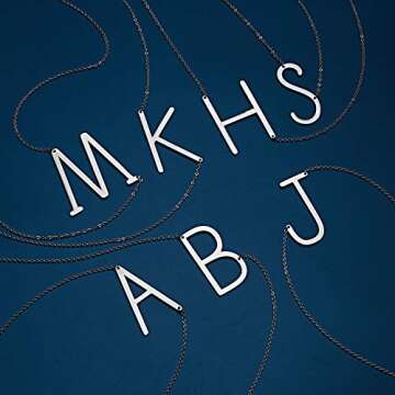 RINHOO Stainless Steel Gold Initial Alphabet 26 Letters Script Name Pendant Chain Necklace from A-Z (K)