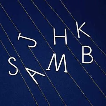 RINHOO Stainless Steel Gold Initial Alphabet 26 Letters Script Name Pendant Chain Necklace from A-Z (K)