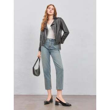 Coutgo Womens Slingback Chunky Block Low Heels Studded Closed Pointed Toe with Buckle Dressy Work Pu...