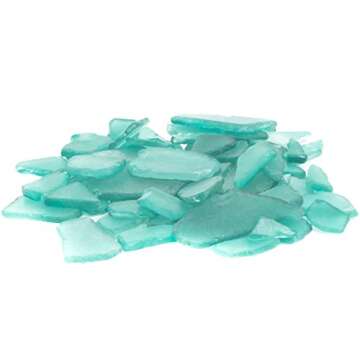 Aqua Blue Tumbled Sea Glass Decor - 11oz Bulk Pack
