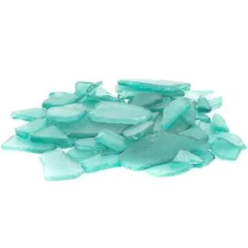 Aqua Blue Tumbled Sea Glass Decor - 11oz Bulk Pack