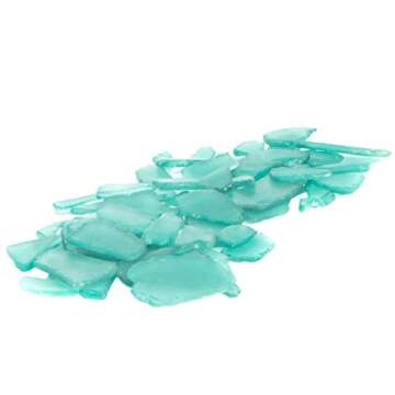 Aqua Blue Tumbled Sea Glass Decor - 11oz Bulk Pack
