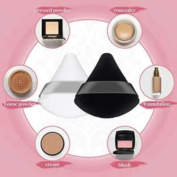 Patelai Triangle Powder Puff Set for Makeup Application