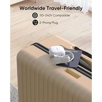 SUPERDANNY 6-Port USB Charger, 40W 8A Mini USB Charging Station, Charging Station for Multiple Devices, 4ft Cable, Compatible with iPhone, iPad, Galaxy, Pixel, for Travel, Cruise, White