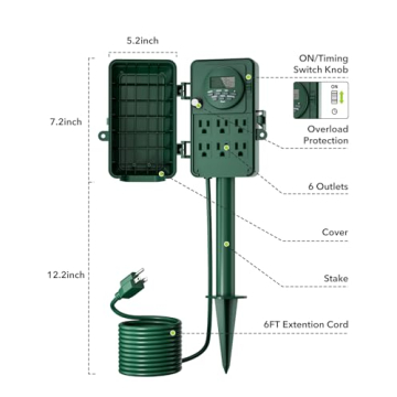 BN-LINK Weatherproof 7 Day Outdoor Timer Switch