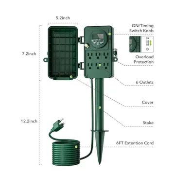 BN-LINK Weatherproof 7 Day Outdoor Timer Switch