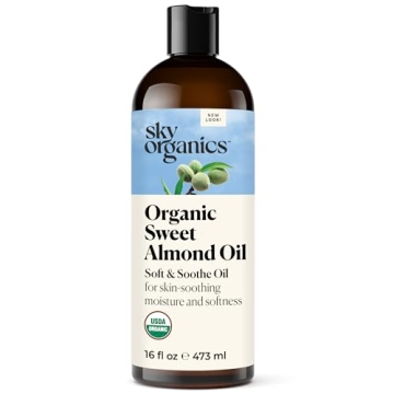 Sky Organics - Organic Sweet Almond Oil, 16 fl oz - Soft & Soothe Oil - Skin Moisturizer - Silky, Li...