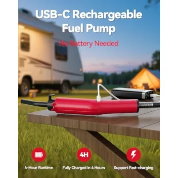 Leshein Fuel Transfer Pump 3GPM, USB Rechargeable Electric Siphon Pump for Gasoline Diesel Water, Po...