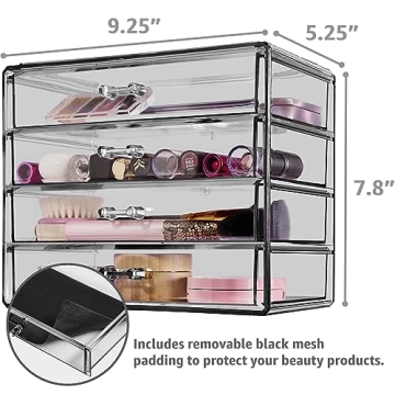 Sorbus Makeup Organizer - 4 Drawer Acrylic Organizer for Beauty