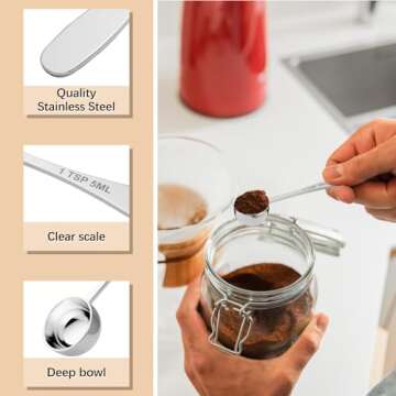 BERYLER Stainless Steel Measuring Spoon for Precise Cooking