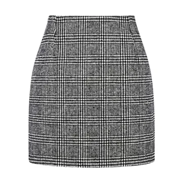 IDEALSANXUN Stylish High Waisted Mini Plaid Skirt for Women