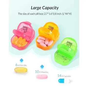 ZIKEE Weekly Pill Organizer - Portable & BPA-Free Solution
