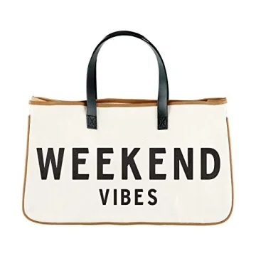 Santa Barbara Design Studio Weekend Vibes Tote Bag - Large, Durable Cotton Canvas