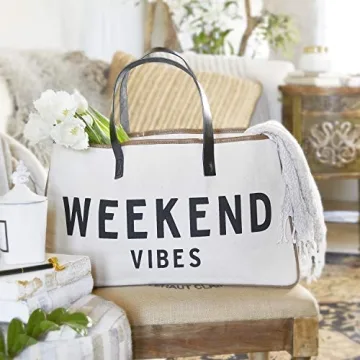 Santa Barbara Weekend Vibes Tote Bag Large Cotton Canvas