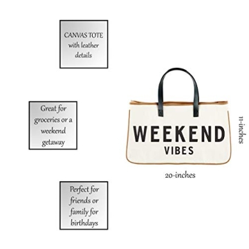 Santa Barbara Weekend Vibes Tote Bag Large Cotton Canvas