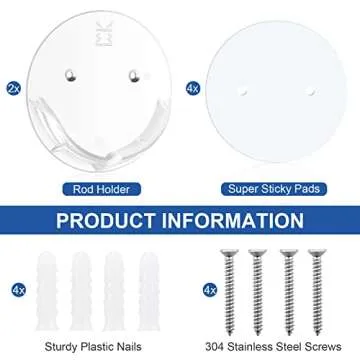 Adhesive Shower Curtain Rod Holders Easy Installation