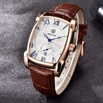 Stylish BENYAR Waterproof Rectangle Case Watch for Men