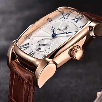 Stylish BENYAR Waterproof Rectangle Case Watch for Men